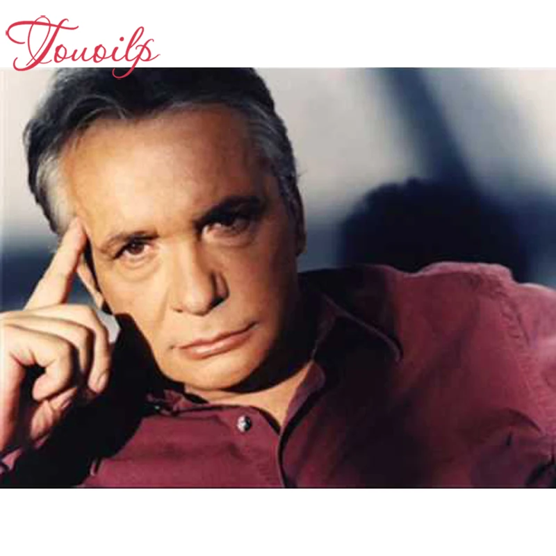 

TOUOILP Full 5D Diy Daimond Painting "Michel Sardou" Diamond Painting Round Rhinestones Diamant Painting Embroidery Scenery