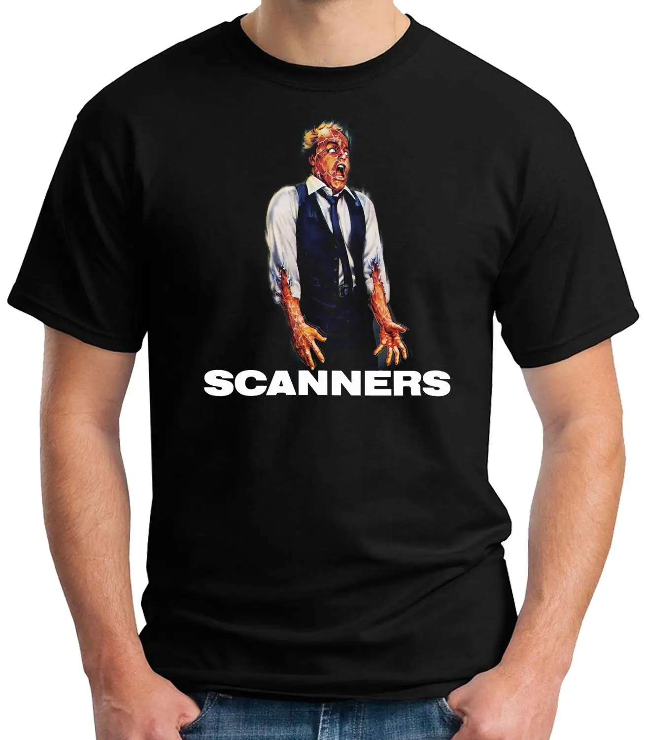 Shirt man scanners David Cronenberg cult movieTShirts AliExpress