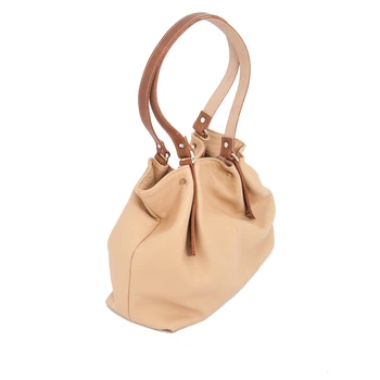 

Leather bags for woman beige to give away Made in Spain