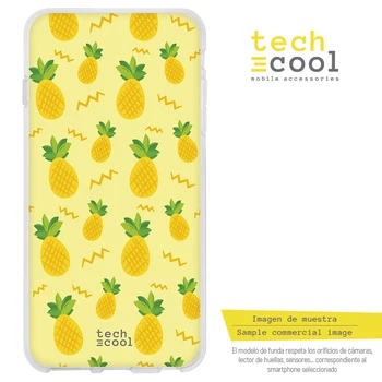 

FunnyTech®Stand case for Huawei Matte 10 design Silicone Pineapples Yellow