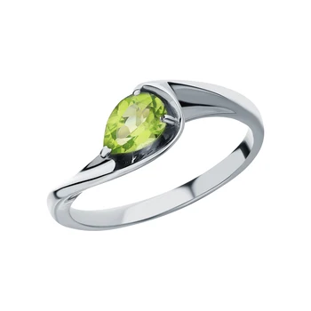 

Silver ring with хризолитом sunlight sample 925 test