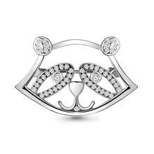 Брошь из серебра с фианитом AQUAMARINE 77322А