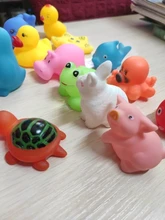 Juguetes de agua para nadar de 13 Uds animales mezclados, pato de goma flotante blando colorido, sonido al estrujar, juguete de baño para bebé