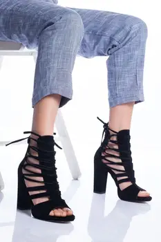 

Petra Heels Shoes Black Suede High-Heeled women boots, heels women, women's high-heeled shoes