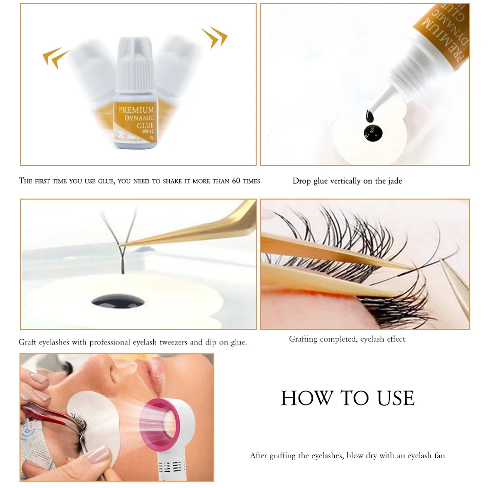 Eyelash Glue Original Premium Dynamic Glue Long Lasting HS 12 Glue 1-2 sec Dry Eyelash Extension
