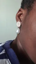 Clásico de alta calidad grande de imitación gota de agua perla Clip en pendientes sin Piercing para las mujeres de la boda Clips de oreja regalo