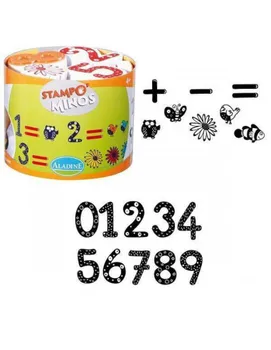 

STAMPS FOAM AND RUBBER STAMPOMINOS ALADINE NUMBERS 18 STAMPS