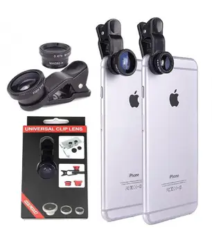 

Camara Lens Universal for phone mobile Fish eye macro wide angle Black