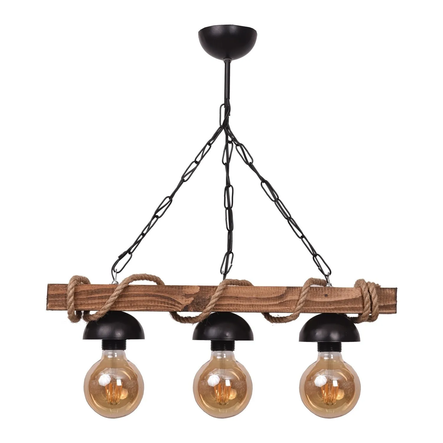 

Wooden Rope Single Rustic Chandelier Authentic