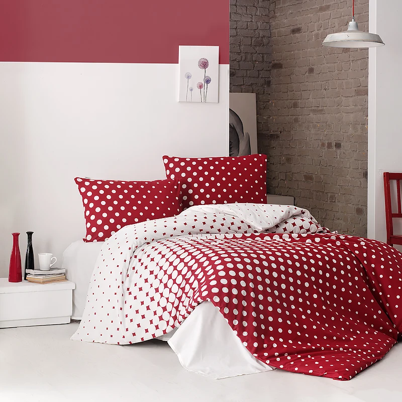 Комплект постельного белья Lady Moda Red Notes роскошный Ranforce Twin/Full/Queen/King Размер 3/4/5 шт