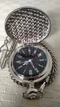Reloj De bolsillo Retro De plata clásica para hombre, pulsera De mano De cuarzo pulido con cadena colgante, De bolsillo liso, regalo