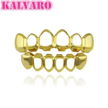 

1Set New Arrival Top+Bottom Mold Kit Hip Hop Tooth Cap Grill Teeth Grillz Mouth Grills Hollow Party Cosplay Body Gift Jewelry