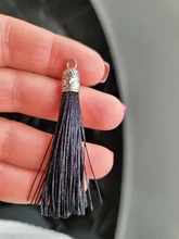 10 unids/lote 6cm pendientes borlas de seda colgante encantos artesanías tapas de plata cepillo de borlas para la fabricación de la joyería DIY Accesorios