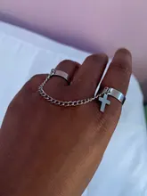 Anillo de cadena cruzada Vintage para hombre y mujer, sortija ajustable, Hip Hop, Punk, para fiestas, citas, BFF, 2020