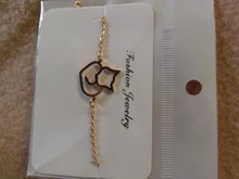 DOTIFI-pulsera de acero inoxidable para mujer, de Color dorado y plateado, gato, exquisita pulsera femenina, joyería de compromiso para amantes