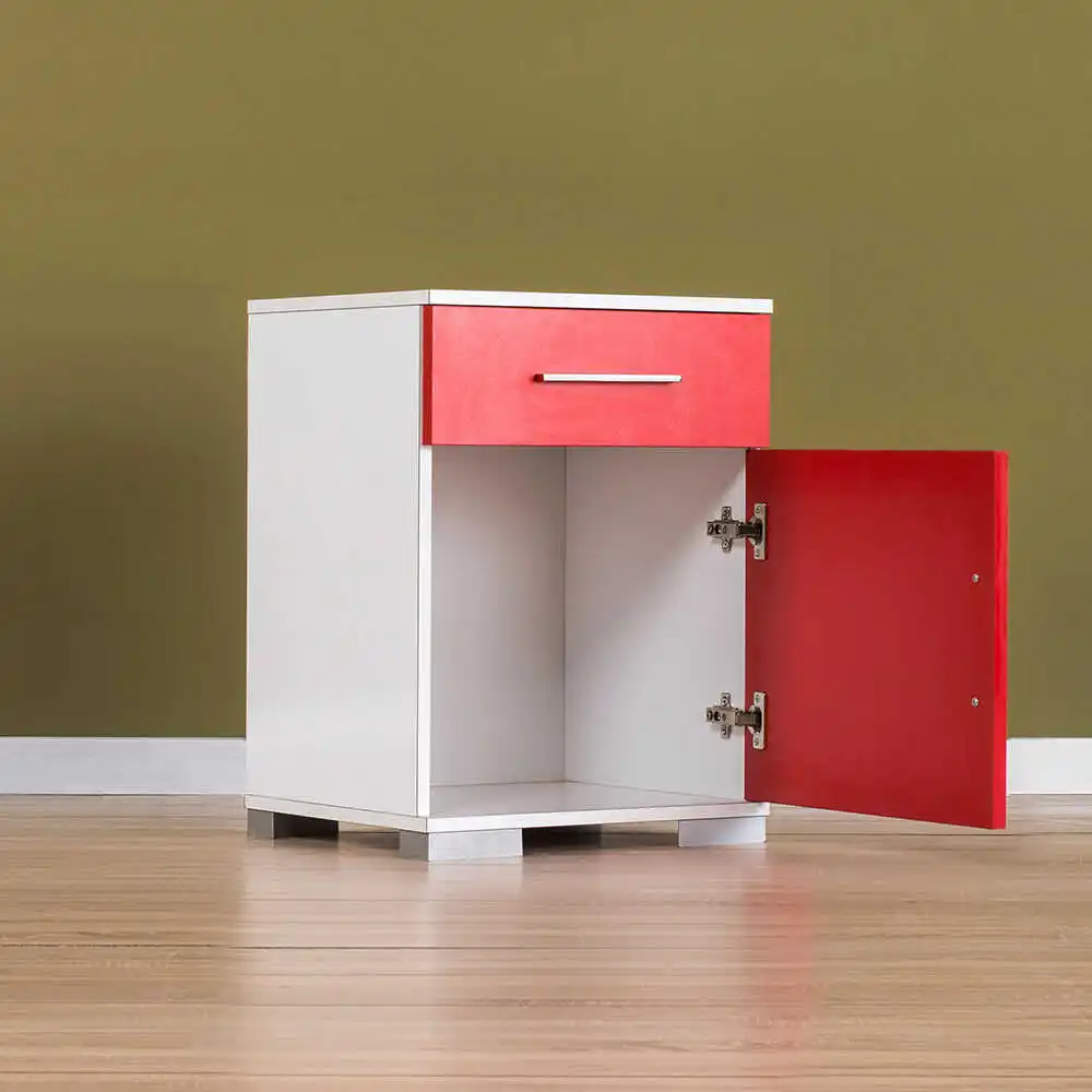 Red cabinet Stylish Modern for kids room storage arrangement decorative wooden stud quality healthy natural