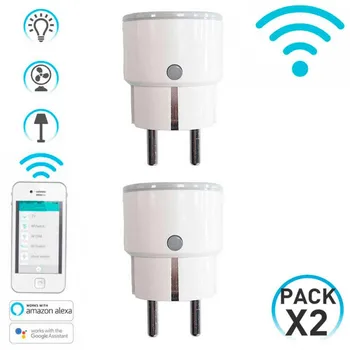 

Pack 2 smart WiFi plugs compact control via Smartphone/APP 7hSevenOn Home