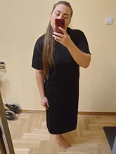 Casual Dress Short-Sleeve Maxi Befree Black Plus-Size Cotton Women Ladies Xxxl 4xl 5xl