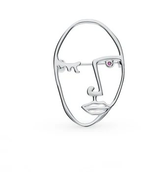 

Silver brooch with corundum sunlight sample 925