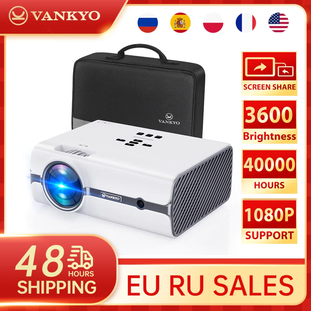 Мини Wi-Fi проектор VANKYO для отдыха 410 Вт портативный беспроводной зеркальный 1080P с