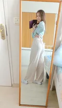 Pantalones de cintura alta suaves y cómodos para mujer, pantalón informal hasta el tobillo de seda helada, primavera y verano, novedad de 2021