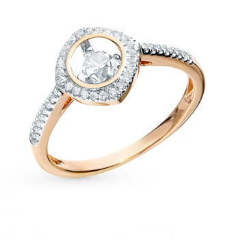 

Gold ring with diamonds sunlight sample 585
