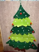 Árbol de Navidad de fieltro para niños, adorno colgante de pared para puerta de Año Nuevo, juguetes para niños, decoración de Navidad para fiesta en casa