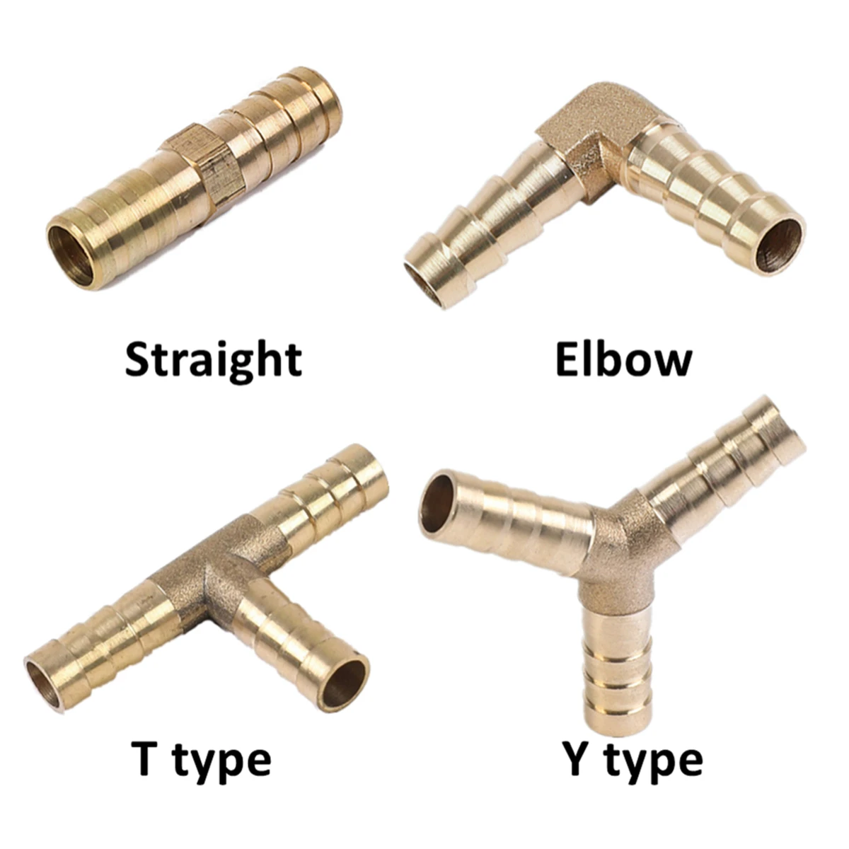 Hose Pipe Fitting Pipe Fitting Tee Adapter Water Pipe Fitting Straight Elbow T Y X Shape 2 3 4 Way For 4mm 6mm 8mm 10mm 12mm 14mm 16mm Copper Water Tube