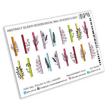 

Slider design twigs with stripes, BPW.style, Water stickers on nails, sd5-2031
