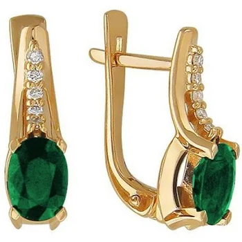 

Esthete earrings with emeralds and diamonds in red gold