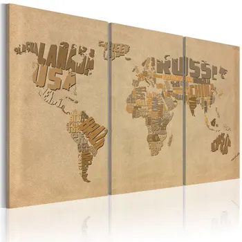 

Picture-old world map: Triptych-60x40 cm