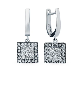 

Silver earrings with cubic zirconia sunlight sample 925