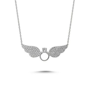 

Merve Gümüş'ten 925 Sterling Zircon Cubic Zirconia Solitaire & Wing Pendant