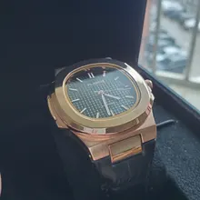 PLADEN-Reloj de pulsera de cuarzo para hombre, de negocios, de lujo, a la moda, correa de acero inoxidable, azul degradado, reloj calendario a prueba de agua