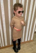 Menoea-vestido de primavera para niño niña, suéter de invierno, ropa de Color sólido para niñas pequeñas, ropa con cuello alto de 2 a 7 años, 2020