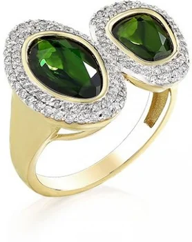 

Master brilliant ring with tourmaline and diamonds in Yellow Gold