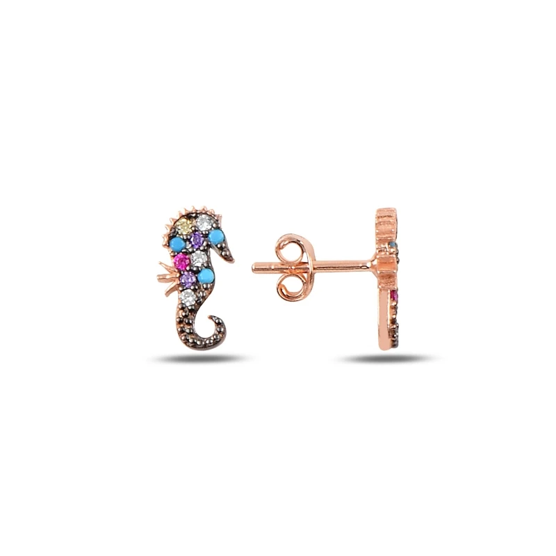 

Armagano Mixed Color Zircon Stone Seahorse Earrings