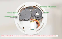 Alarma de humo independiente, Detector de humo, inalámbrico, Sensor de sonido y luz