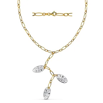 

Choker 18k gold two-color hollow 42cm. [AB2359]