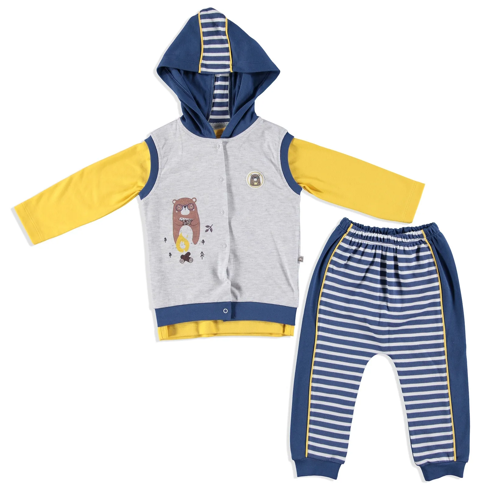 

ebebek Carmin Baby Camping Interlock Sweatshirt Trousers Vest 3 pcs