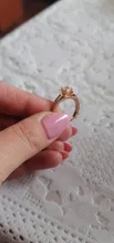 AAA + Zircon Cubic Zirconia 4 garra dedo anillo para mujer oro Color de rosa de cristal de moda de joyería de marca comentado DWR051M