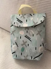 Sunveno-Bolsa de pañales para bebés, organizador reutilizable impermeable con impresiones de moda, bolsa de tela húmeda/seca, bolsa de almacenamiento para mamás, bolsa de pañales de viaje