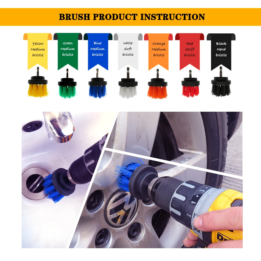 20pcs Brush Set Power Scrubber Drill Brushes Car Detail Brush For