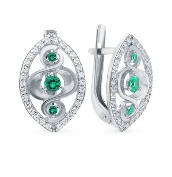 

Silver earrings with cubic zirconia sunlight sample 925