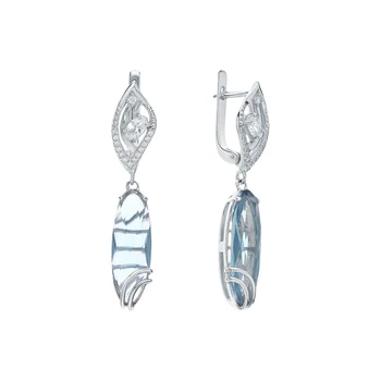 

Silver earrings with quartz and cubic zirconia sunlight sample 925