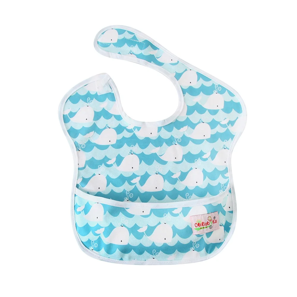 1 Baby Stuff Waterproof Cute Baby Feeding Bib Washable Baby Apron Reusable Baby Clothes New Born With Pocket 6 to 24 months 3