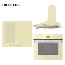 Комплект встраиваемой техники: индукционая панель HIBERG i-MS 6049 Y, электрическая духовка HIBERG VM 6495 Y и вытяжка HIBERG RYS 6041 Y