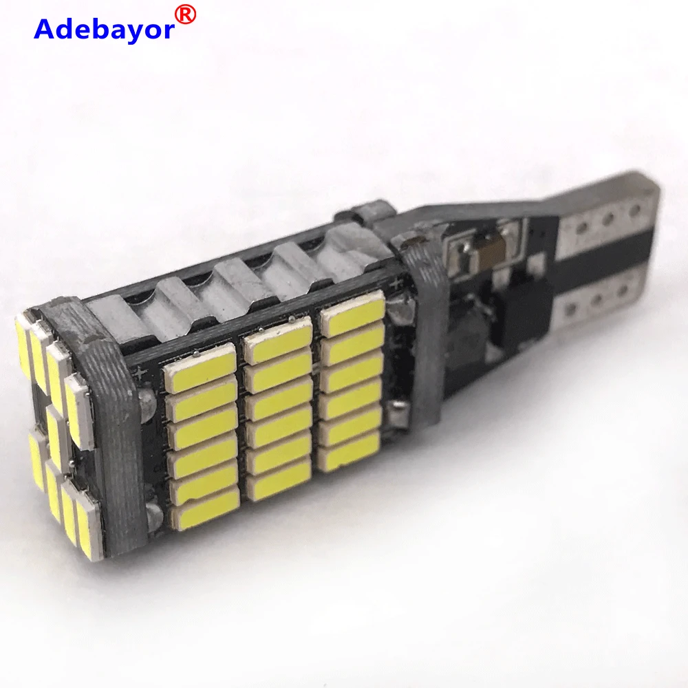 100 шт. T15 921 W16W 45 SMD 4014 светодиодный автомобильный дополнительный тормозной фонарь, резервный задний фонарь, автомобильный дневной ходовой светильник белого цвета, DC12V