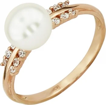 

Aloris ring with pearls and cubic zirconia in red gold