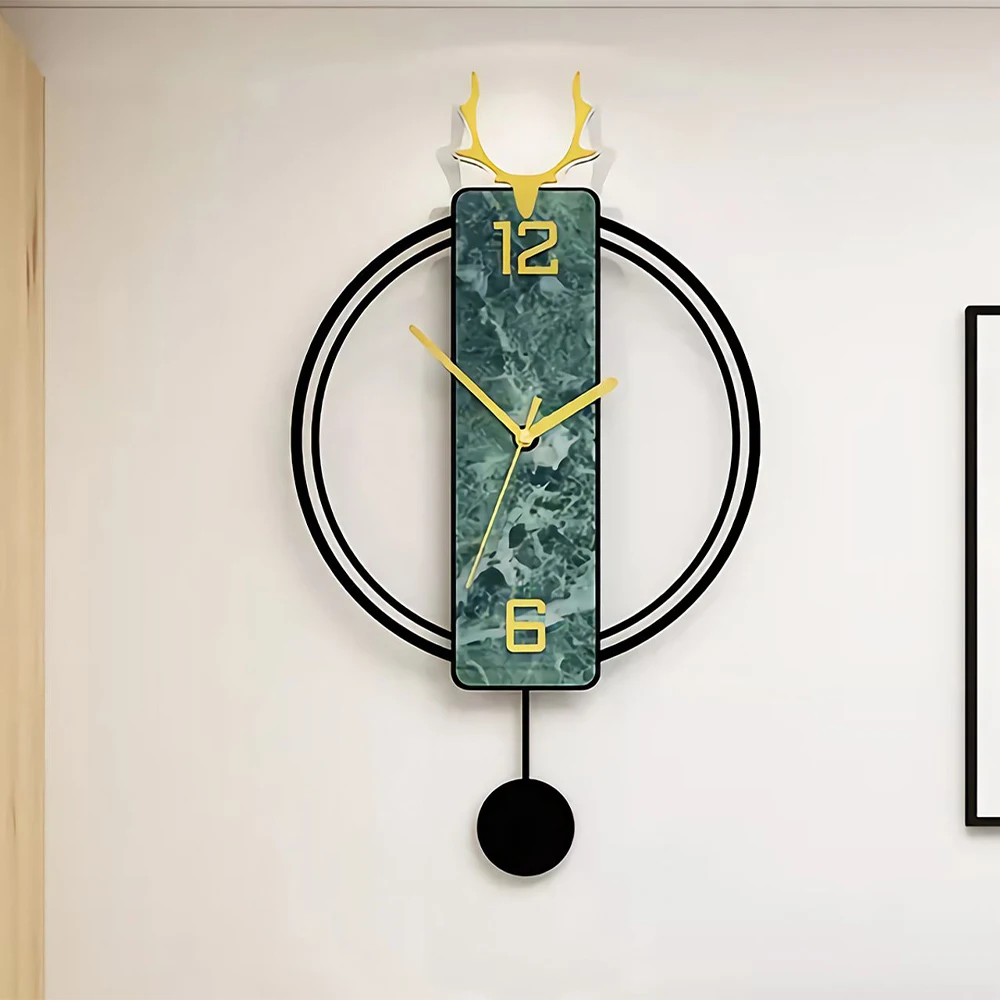 

Высококачественные настенные часы с маятником в виде оленя, 50 см, домашние настенные часы, украшение для интерьера, Подвесные часы для украшения дома